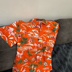 Tropical Orange Flamingo Shirt